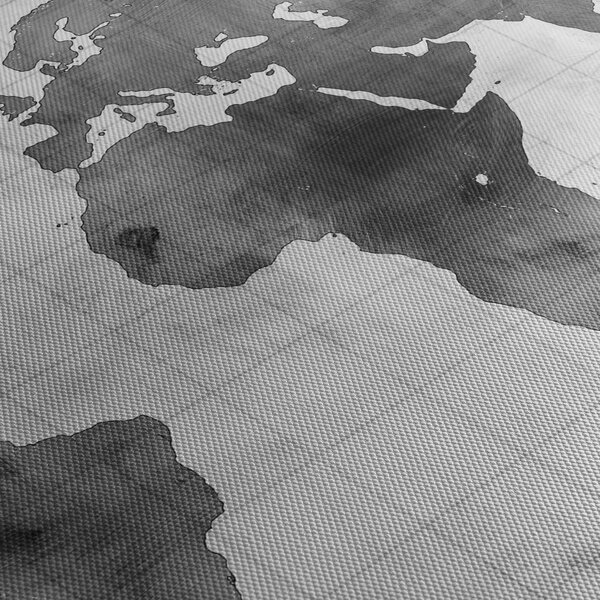 Obraz - Mapa świata 2 (z zegarem) (90x30 cm)