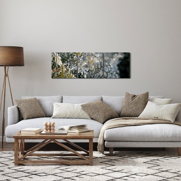 Obraz - Detal gałęzi (z zegarem) (90x30 cm)