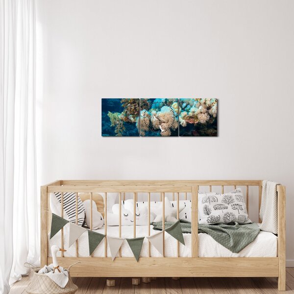 Obraz - W oceanie (z zegarem) (90x30 cm)