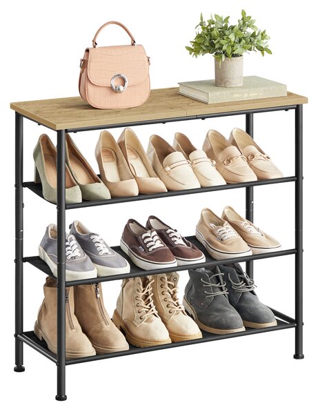 Szafka na buty TAYLOR ARTISAN z czarną konstrukcją 75x71 cm, 3 półki