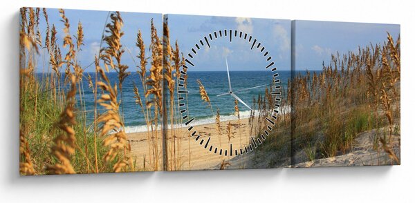 Obraz - Plaża (z zegarem) (90x30 cm)