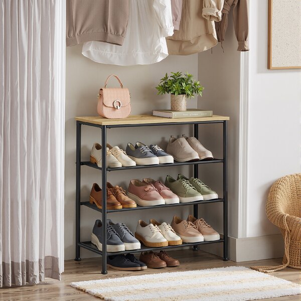 Szafka na buty TAYLOR ARTISAN z czarną konstrukcją 75x71 cm, 3 półki