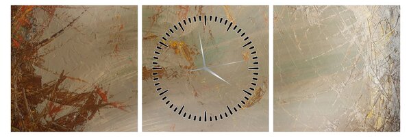 Obraz - Teksturowana abstrakcja (z zegarem) (90x30 cm)
