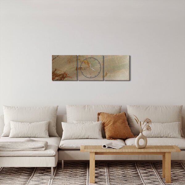 Obraz - Teksturowana abstrakcja (z zegarem) (90x30 cm)
