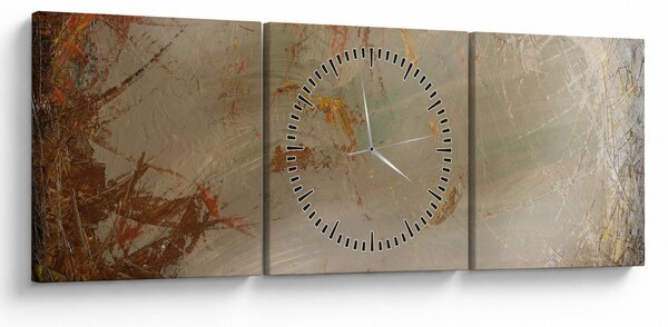 Obraz - Teksturowana abstrakcja (z zegarem) (90x30 cm)