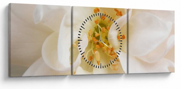 Obraz - Kwiat (z zegarem) (90x30 cm)