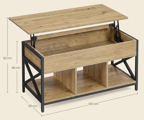 Stolik kawowy TAYLOR ARTISAN z wysuwaną deską 100x50 cm