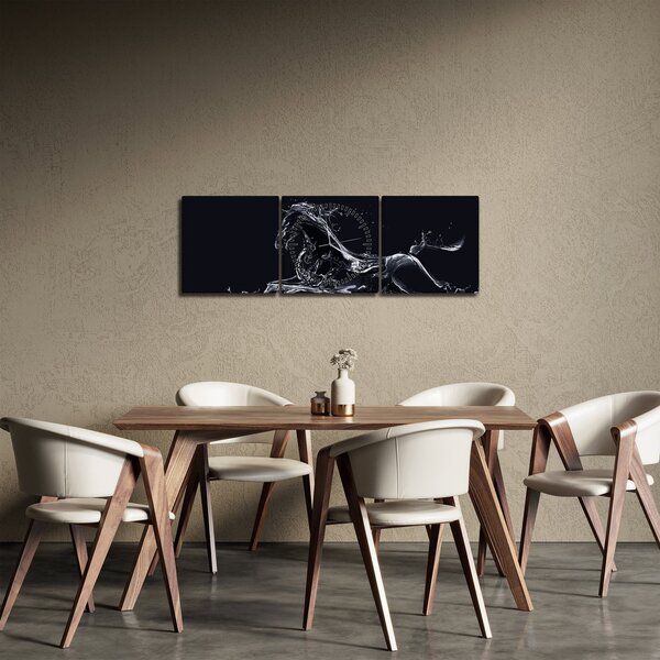 Obraz - Koń i woda (z zegarem) (90x30 cm)