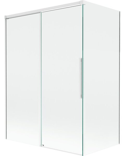 Mexen Rox parawan nawannowy 2-skrzydłowy rozsuwany 120 + 70 x 150 cm, transparent, biały - 8C9-120-070-20-00