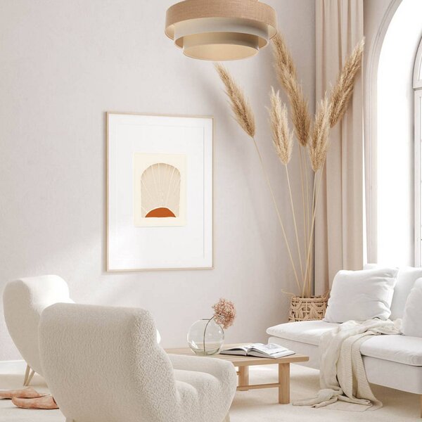 Lampa wisząca Boho Maco Design, możliwość ściemniania, kremowy / amber, salon / jadalnia, tkanina / materiał / jedwab