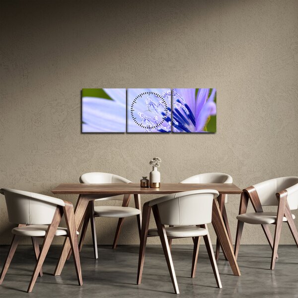 Obraz - Kwiat (z zegarem) (90x30 cm)