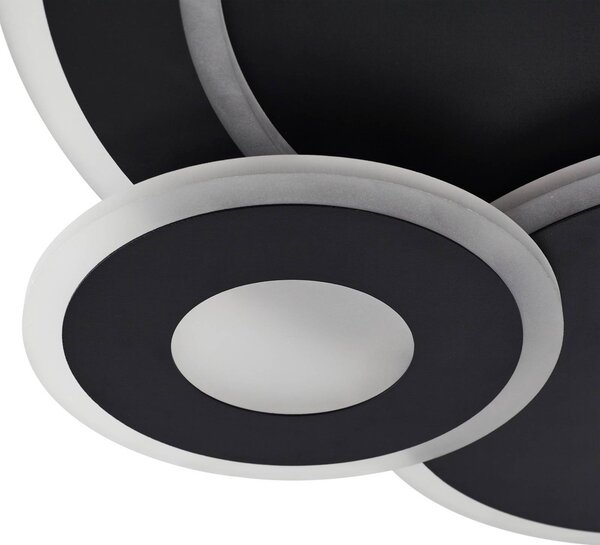 Lampa sufitowa LED Briar Lindby, możliwość ściemniania, czarny, salon / jadalnia, tworzywo sztuczne, nowoczesny