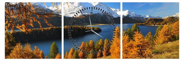 Obraz - Jesień w Alpach (z zegarem) (90x30 cm)