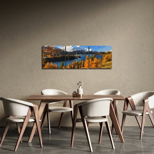 Obraz - Jesień w Alpach (z zegarem) (90x30 cm)