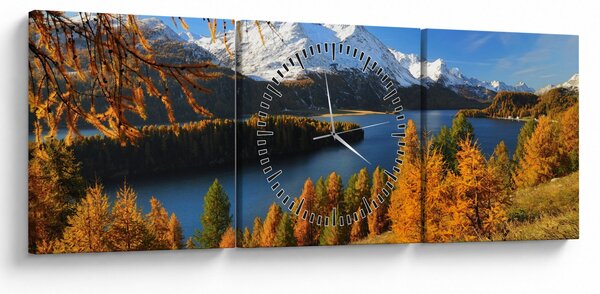 Obraz - Jesień w Alpach (z zegarem) (90x30 cm)