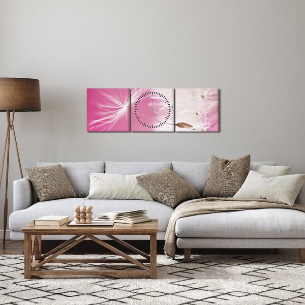Obraz - Makro kwiat (z zegarem) (90x30 cm)