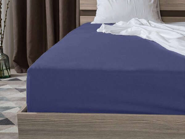 Prześcieradło z jerseyu granatowe 90 x 200 cm