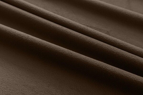 Brązowa zasłona zaciemniająca VELVET 140x270 cm Zawieszanie: Taśma z wiązaniami