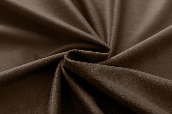 Brązowa zasłona zaciemniająca VELVET 140x270 cm Zawieszanie: Taśma z wiązaniami