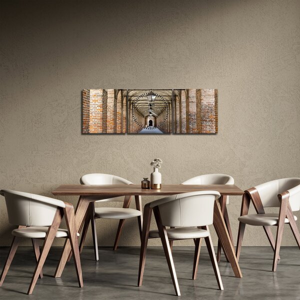 Obraz - Korytarz 3D (z zegarem) (90x30 cm)