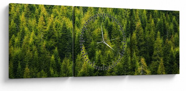 Obraz - Gęsty las (z zegarem) (90x30 cm)
