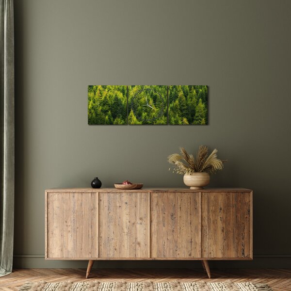 Obraz - Gęsty las (z zegarem) (90x30 cm)