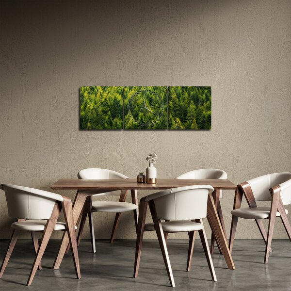 Obraz - Gęsty las (z zegarem) (90x30 cm)