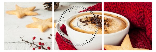 Obraz - Cappuccino (z zegarem) (90x30 cm)