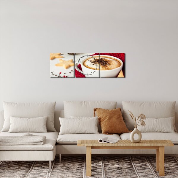 Obraz - Cappuccino (z zegarem) (90x30 cm)