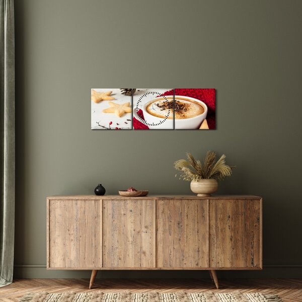 Obraz - Cappuccino (z zegarem) (90x30 cm)