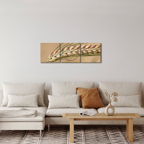 Obraz - Pszenica (z zegarem) (90x30 cm)