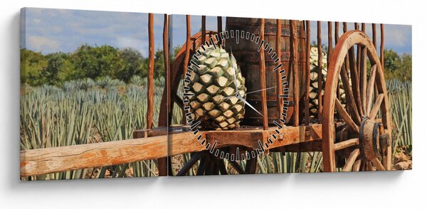 Obraz - Przyczepka (z zegarem) (90x30 cm)