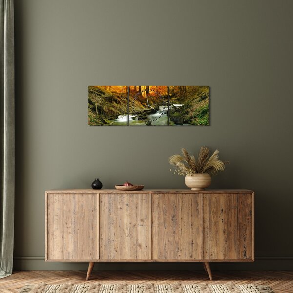 Obraz - Las (z zegarem) (90x30 cm)