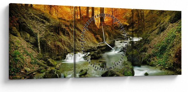 Obraz - Las (z zegarem) (90x30 cm)
