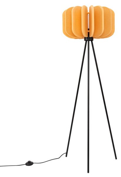Lampa podłogowa nowoczesna nastrojowa trójnóg żółta filcowa 1xE27 15W MULA Sollux Lighting