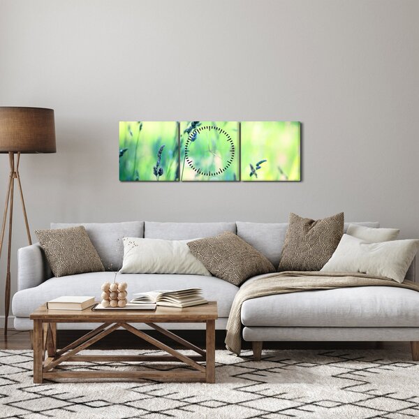 Obraz - Szczegół łąki (z zegarem) (90x30 cm)