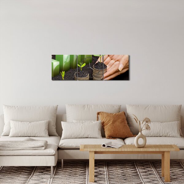 Obraz - Wzrost (z zegarem) (90x30 cm)
