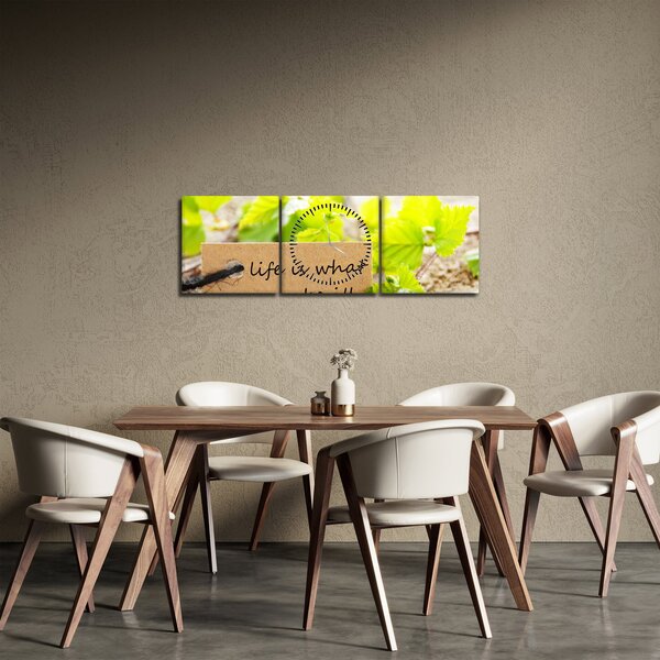 Obraz - Cytat (z zegarem) (90x30 cm)