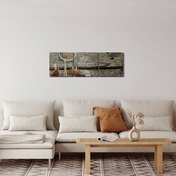 Obraz - Łapacz snów (z zegarem) (90x30 cm)