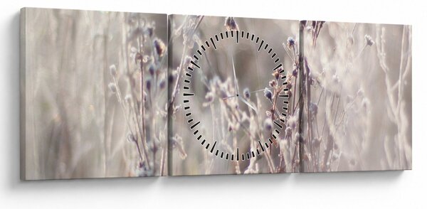 Obraz - Roślina (z zegarem) (90x30 cm)