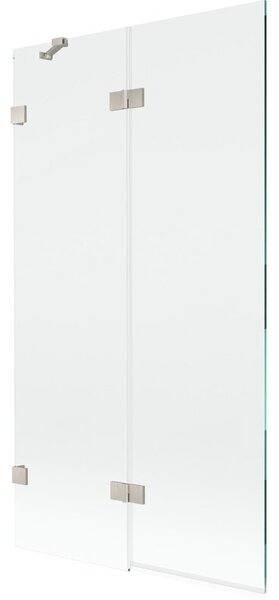 Mexen Lunar parawan nawannowy 2-skrzydłowy lewy 100 x 150 cm, transparent, nikiel szczotkowany - 897-100-100-97-00-L