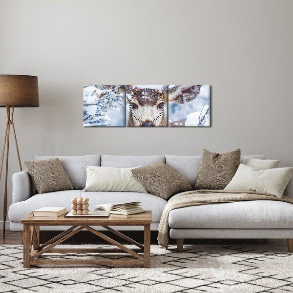 Obraz - Mulak czarnoogonowy (z zegarem) (90x30 cm)