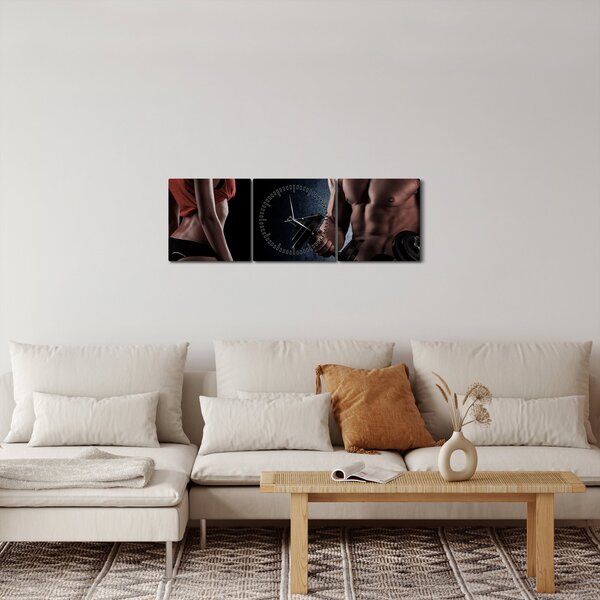 Obraz - Fitness (z zegarem) (90x30 cm)