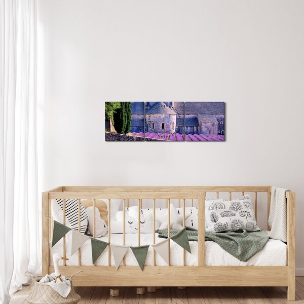 Obraz - Lewandowe pole (z zegarem) (90x30 cm)
