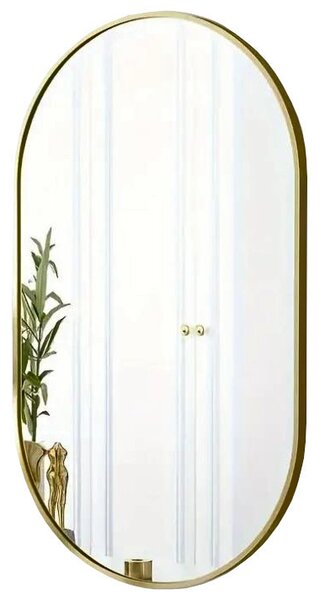 Lustro Elipsa 75x40cm złote GX06 ścienne owalne łazienkowe do salonu sypialni loftowe Industrialne minimalistyczne