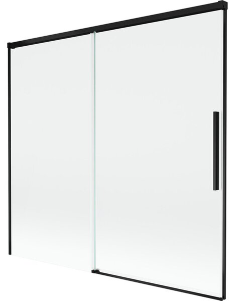 Mexen Rox parawan nawannowy 2-skrzydłowy rozsuwany 170 x 150 cm, transparent, czarny - 8C9-170-001-70-00
