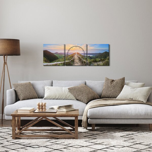 Obraz - Górska ścieżka (z zegarem) (90x30 cm)