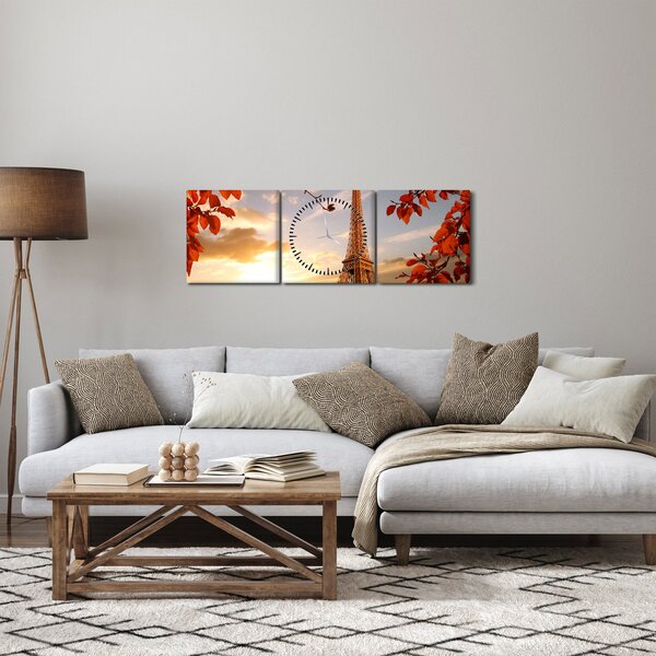 Obraz - Paryż (z zegarem) (90x30 cm)