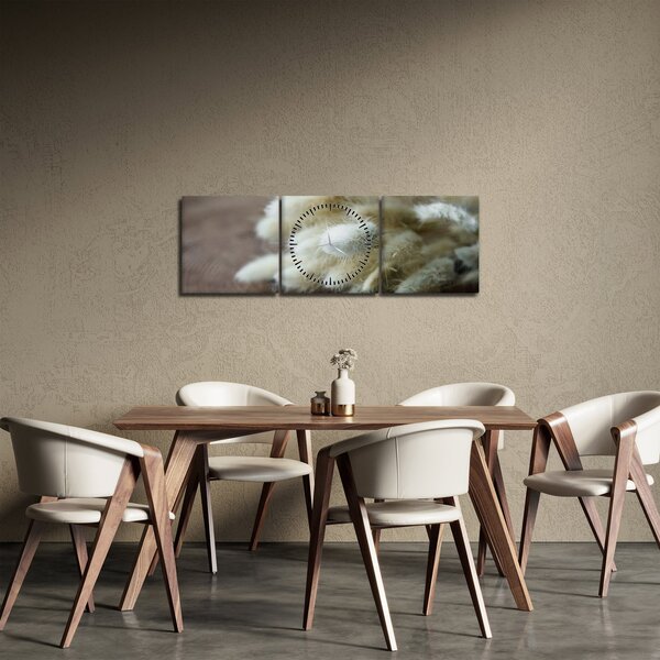 Obraz - Zajęczy ogonek (z zegarem) (90x30 cm)
