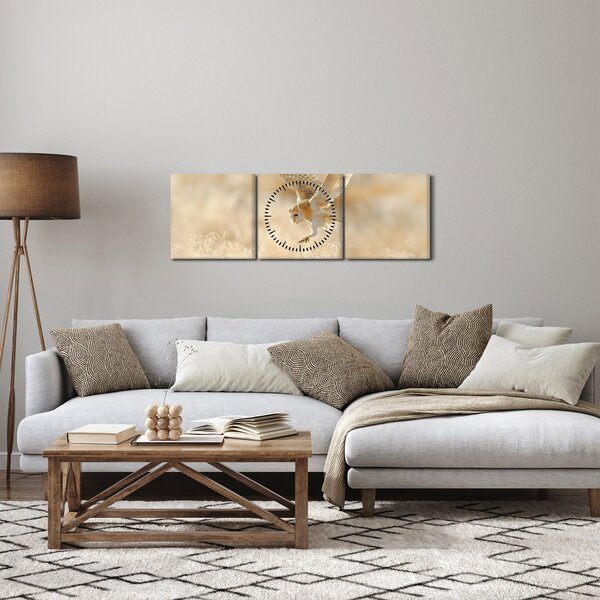 Obraz - Sowa (z zegarem) (90x30 cm)